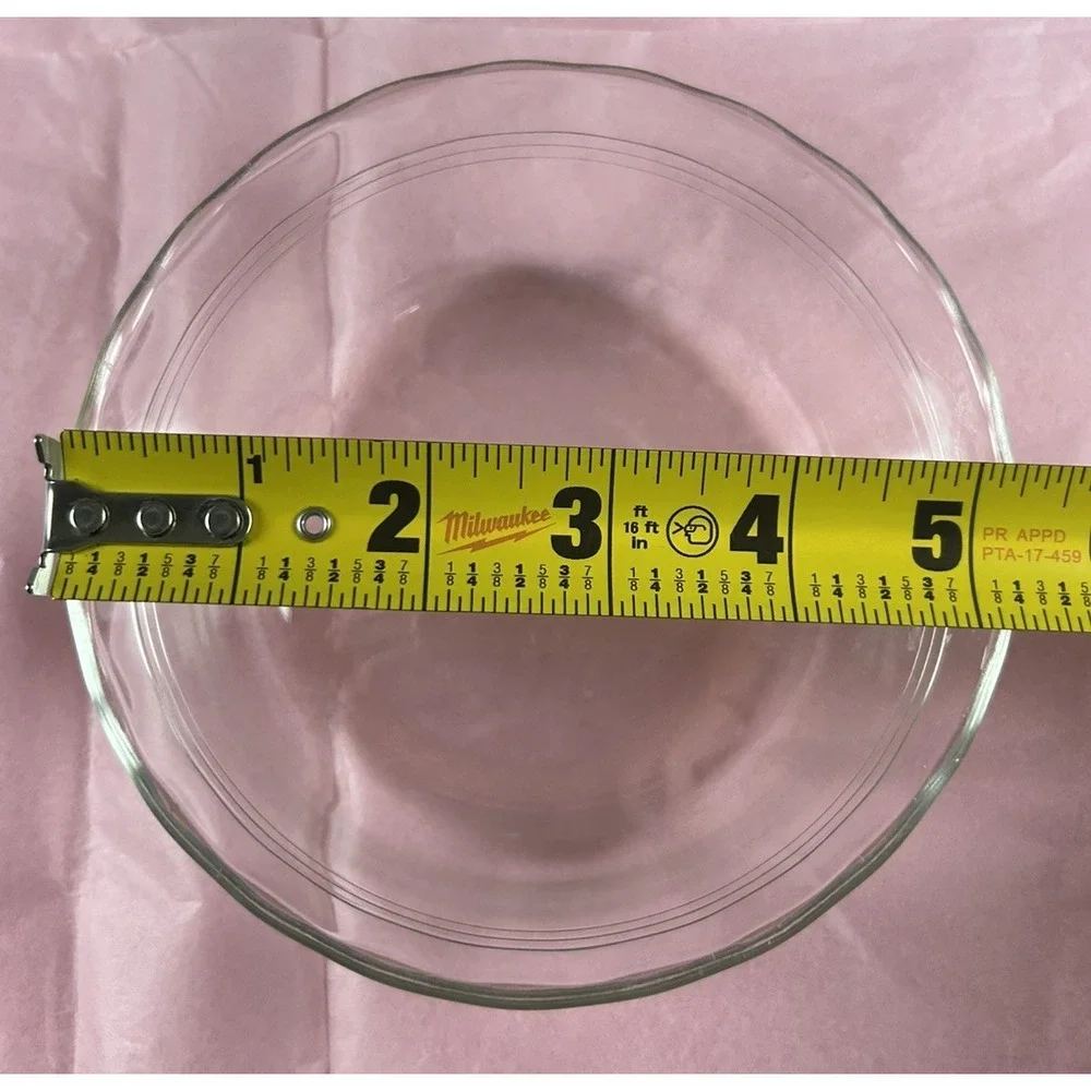 (4) Vtg PYREX Clear Glass Bowls Scalloped Rims 3 Lines 1 Pt #465 USA ***EUC***